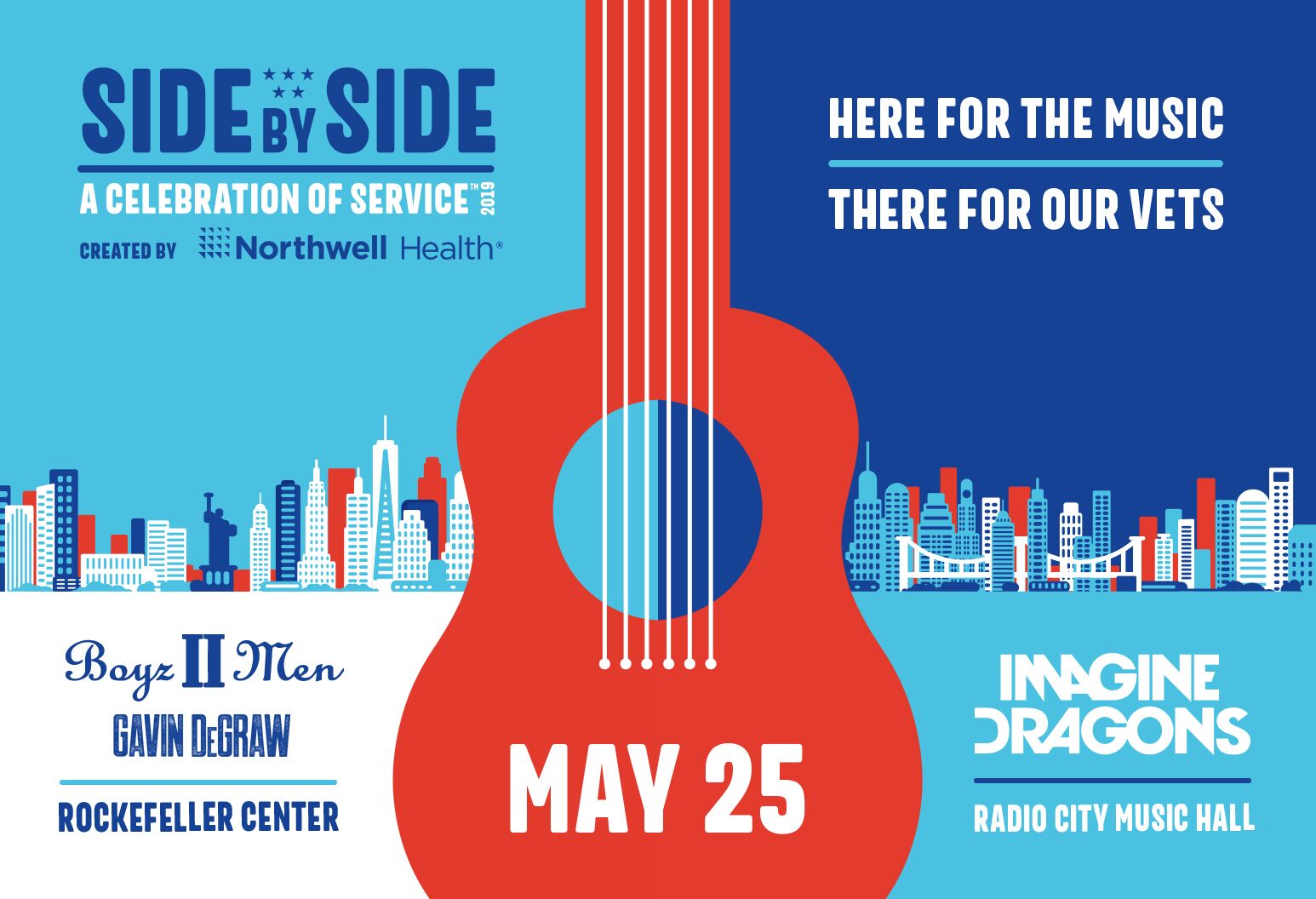 Side by side concert invitation